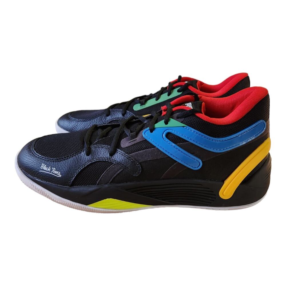 PUMA TRC Blaze Black Fives Court Basketball Low Top Athletic Shoe Sneaker Men 12 - Picture 4 of 8